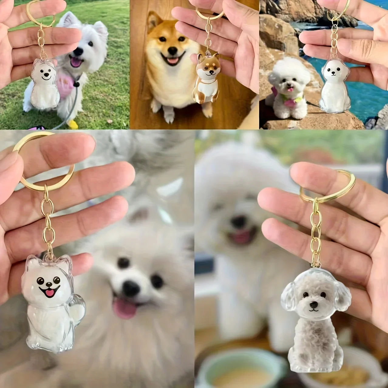 Transparenter Aufbewahrungsbehälter für Hundehaare, bezaubernder Haustier-Andenken-Kapsel-Anhänger mit Schlüsselring für Haustierliebhaber, DIY-Gedenkschlüsselanhänger