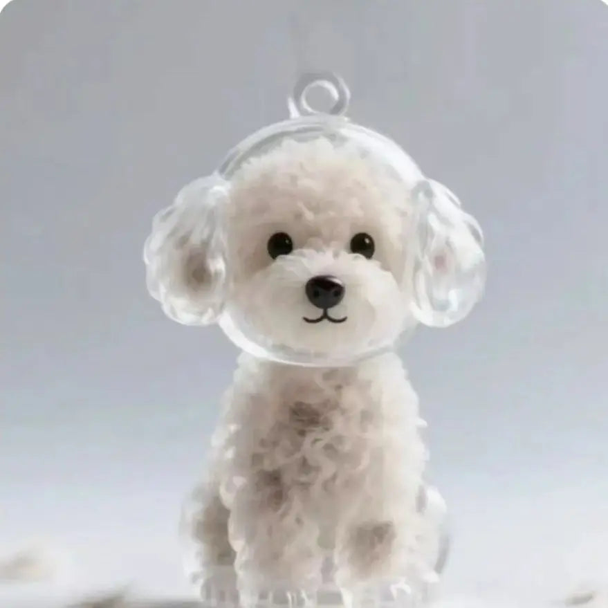 Transparenter Aufbewahrungsbehälter für Hundehaare, bezaubernder Haustier-Andenken-Kapsel-Anhänger mit Schlüsselring für Haustierliebhaber, DIY-Gedenkschlüsselanhänger
