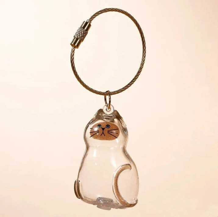 Transparenter Aufbewahrungsbehälter für Hundehaare, bezaubernder Haustier-Andenken-Kapsel-Anhänger mit Schlüsselring für Haustierliebhaber, DIY-Gedenkschlüsselanhänger