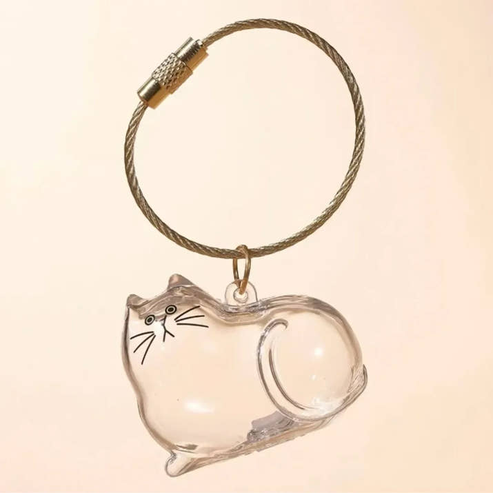 Transparenter Aufbewahrungsbehälter für Hundehaare, bezaubernder Haustier-Andenken-Kapsel-Anhänger mit Schlüsselring für Haustierliebhaber, DIY-Gedenkschlüsselanhänger