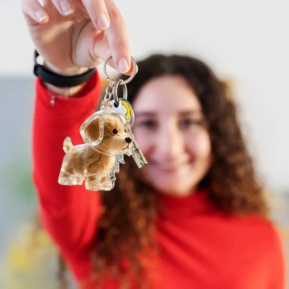 Transparenter Aufbewahrungsbehälter für Hundehaare, bezaubernder Haustier-Andenken-Kapsel-Anhänger mit Schlüsselring für Haustierliebhaber, DIY-Gedenkschlüsselanhänger