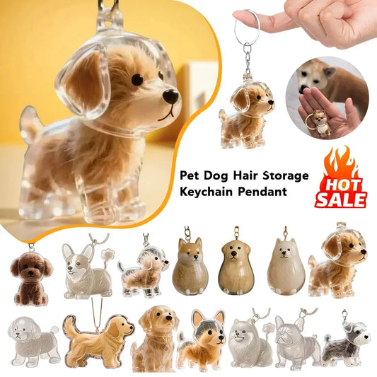 Transparenter Aufbewahrungsbehälter für Hundehaare, bezaubernder Haustier-Andenken-Kapsel-Anhänger mit Schlüsselring für Haustierliebhaber, DIY-Gedenkschlüsselanhänger